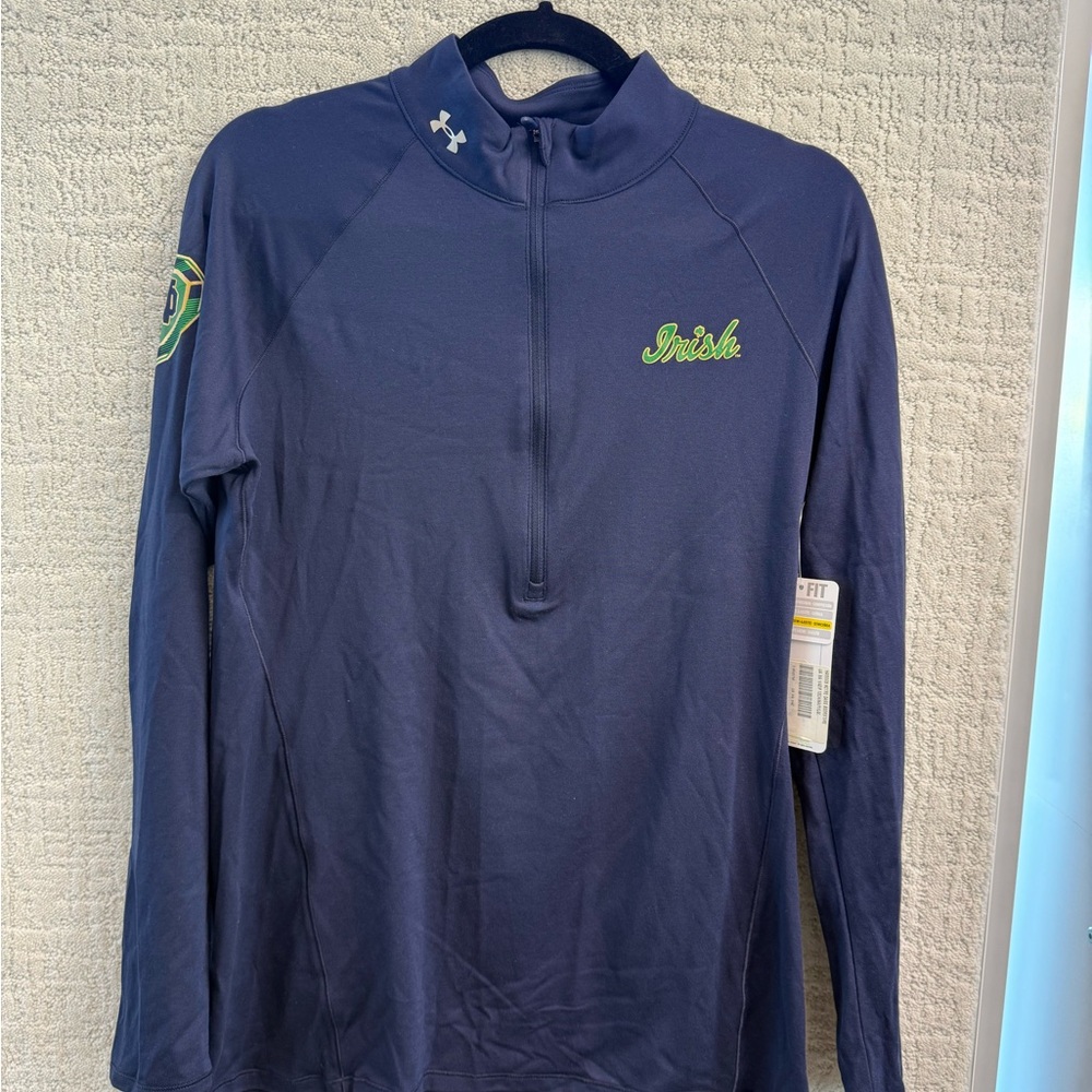 Under Armour Blue Quarter-Zip Pullover with Green Details